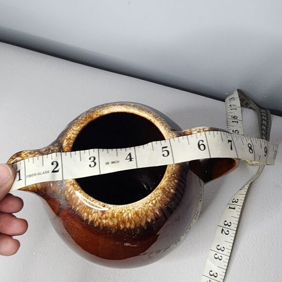 Vintage Hull Pottery USA Teapot Brown Drip Oven Proof - Picture 5 of 5